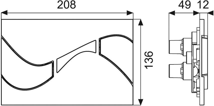 Redi Панель смыва для унитаза из пластика Nicoll P2cohel - Вид №1
