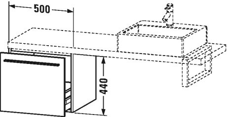 XL542205353 X-Large Шкафчик для компактной консоли Каштан темный, декор Duravit - Вид №1