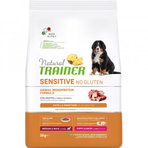 ПР0059551 Корм для щенков TRAINER Natural Sensitive без глютена для средних и крупных пород, утка сух. 3кг NATURAL TRAINER