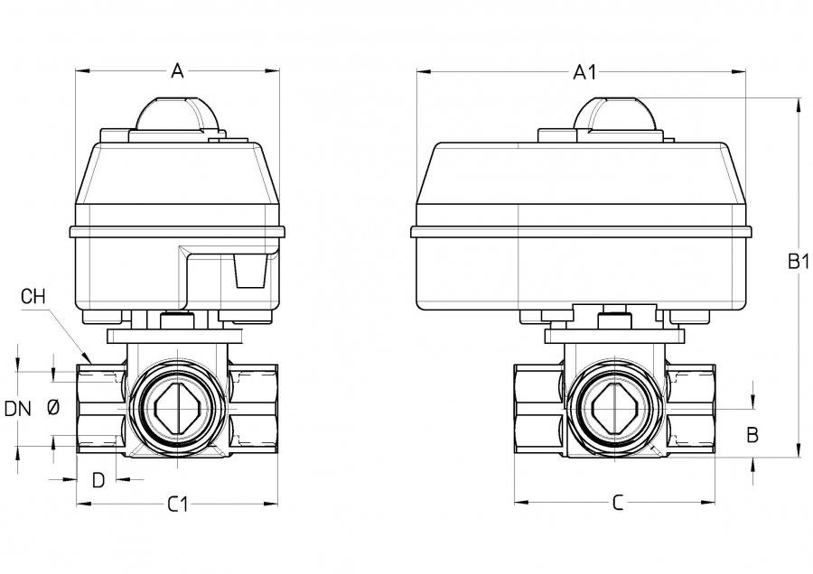 CIMBERIO CIM 681 34 Четырехходовой клапан смешения с электроприводом EMV 120/540 CIM 681  - Вид №1