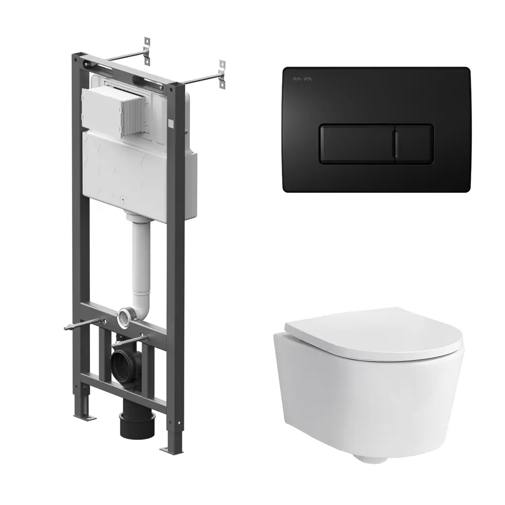Комплект инсталляции AM.PM Tech с унитазом безободковым Sensea Neo клавиша AM.PM Tech M черная STLM-2006698