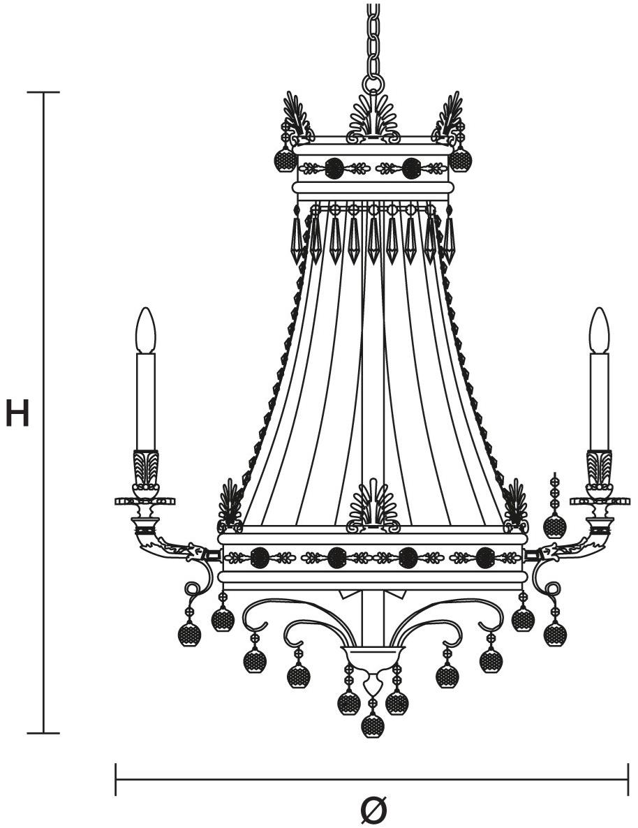 Masiero Люстра из латуни с кристаллами накаливания Impero & deco sun-id-1374351 - Вид №2