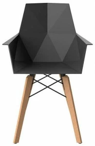 VONDOM Садовый стул из полипропилена с подлокотниками Faz wood 54294, 54294f