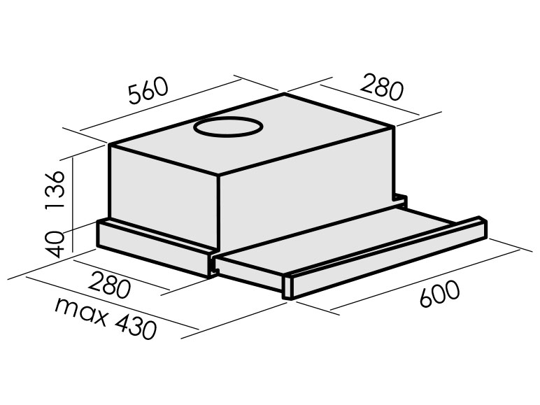8125700 Вытяжка телескопическая MBS CANNA 260 GLASS белый/белый STDN-0117438 - Вид №12