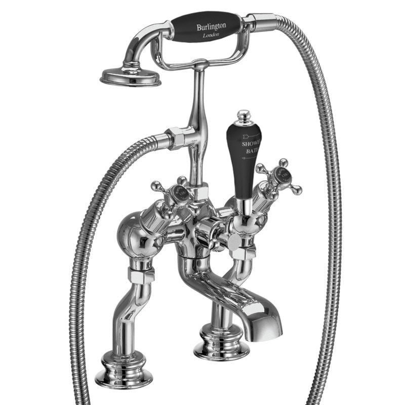 Смеситель для ванны "под наклоном" с ручным душем, Regent, набортный [CLR19 BLA] Regent Burlington T9-QT BLA, T18, T1 BLA, T4A - Вид №1