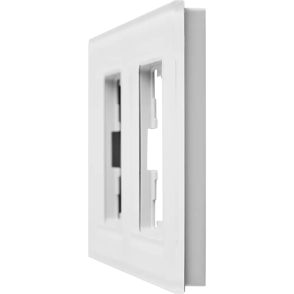 Рамка IEK Brite-2 для розеток и выключателей - белое стекло на 2 поста 87761318 STLM-1110510 - Вид №1