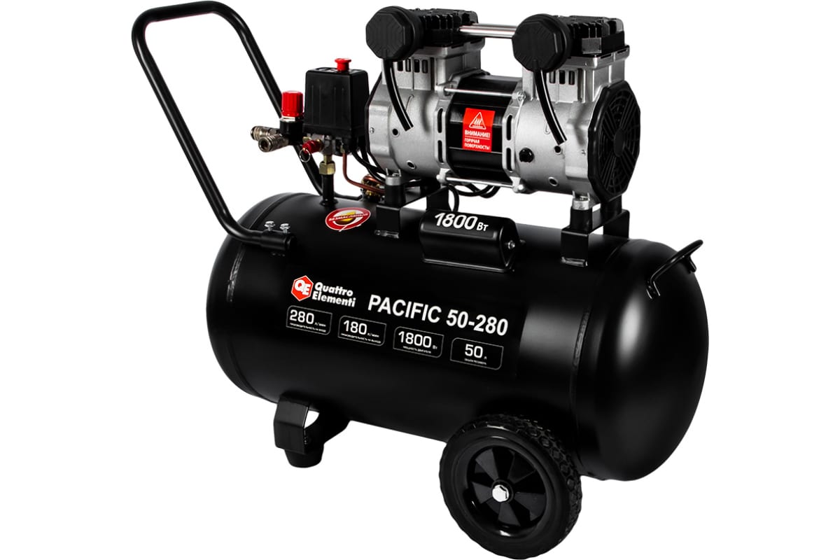Компрессор поршневой безмасляный Quattro Elementi PACIFIC 50-280 9014348 STDN-0084769 - Вид №6