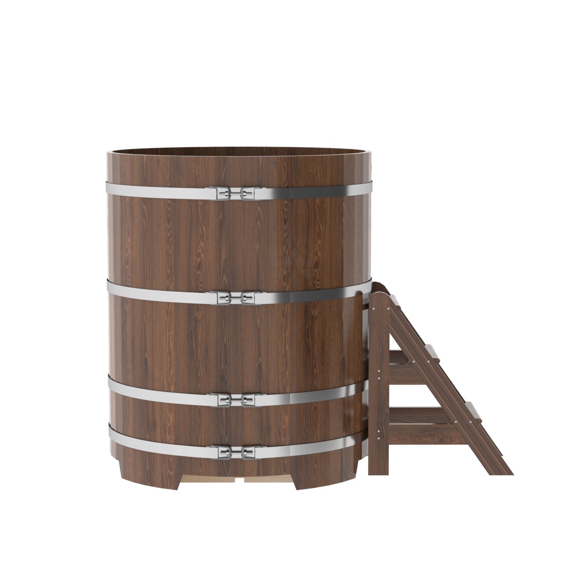 1288 Купель круглая из дуба d=1,17х1,4 морёная Alyarus  - Вид №2