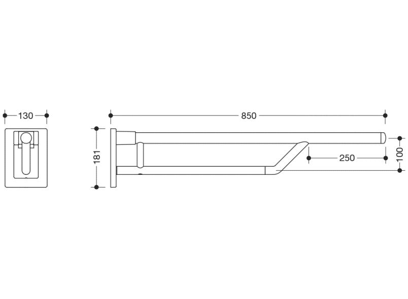 950.50.13099 Двойная опорная рейка на петлях HEWI Stützen  - Вид №4