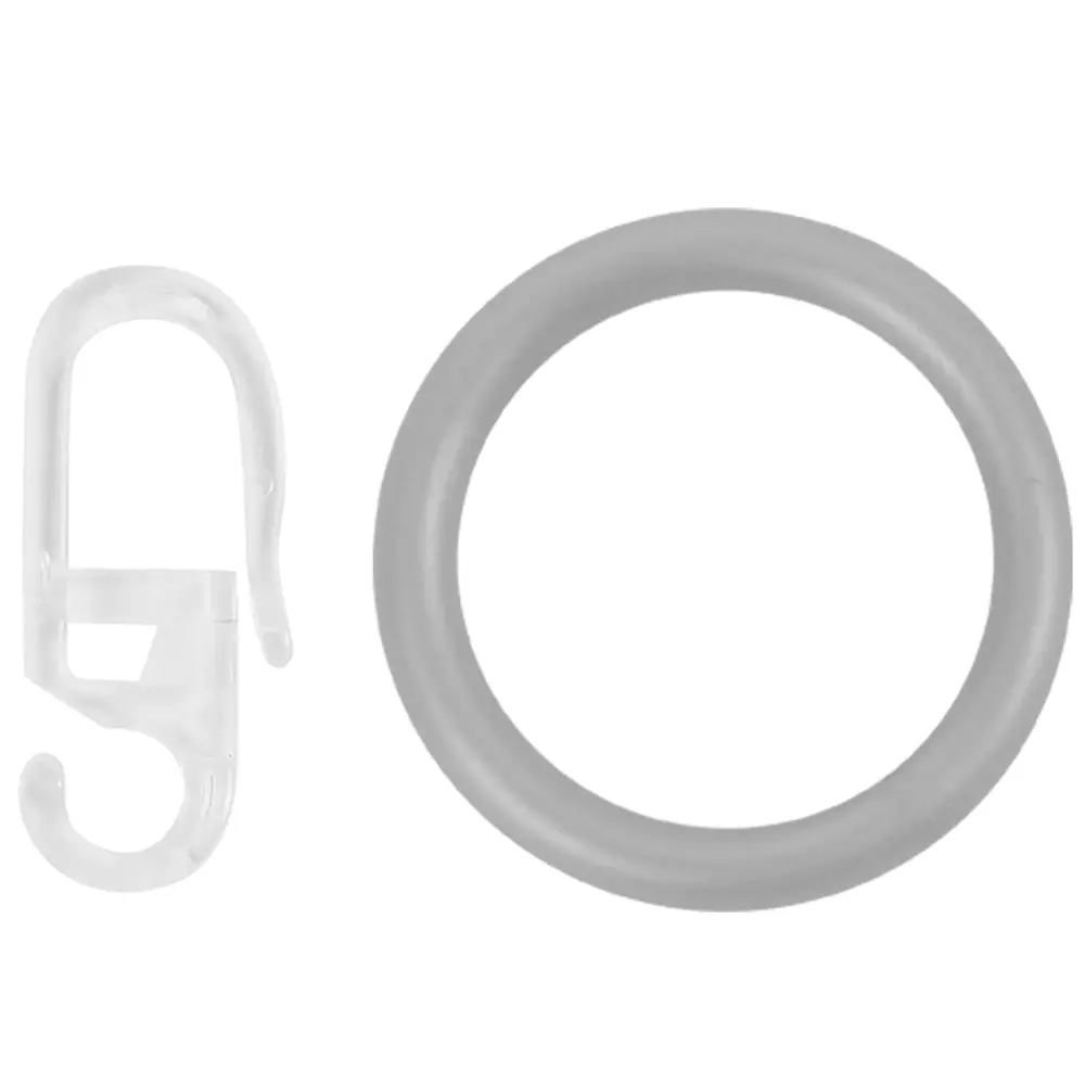 Кольцо с крючком пластик D25 мм цвет серый 10 шт Santreyd Кольцо с крючком для  карниза STLM-2007789