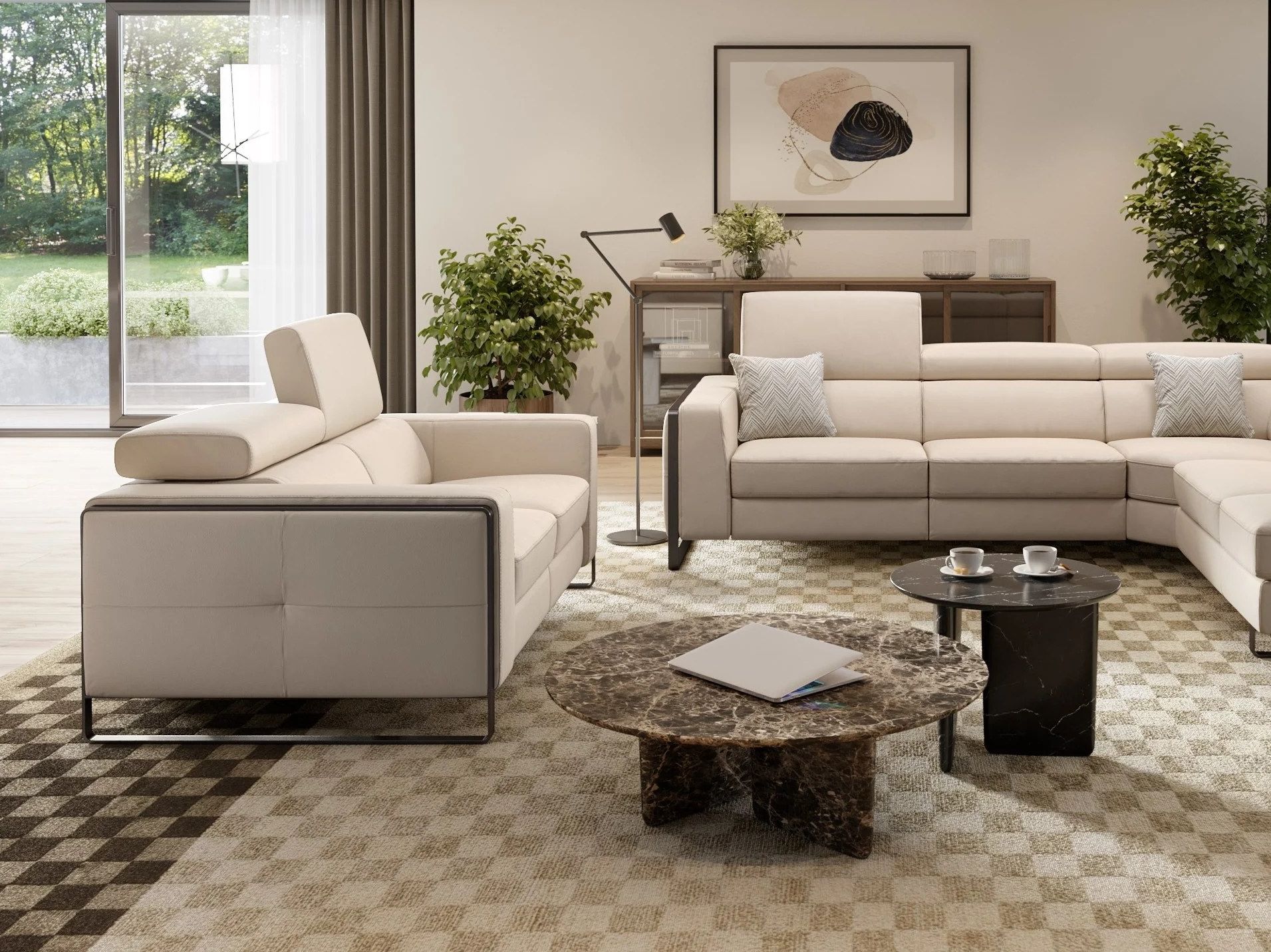 3-местный кожаный диван Sofanella Manzano ARCH-00098443 - Вид №3