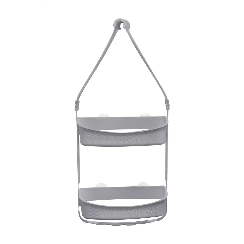 Полка для ванной прямоугольная Raindrops W5682-G двухъярусная 31 см цвет серый Полка 2-ая STLM-2187720