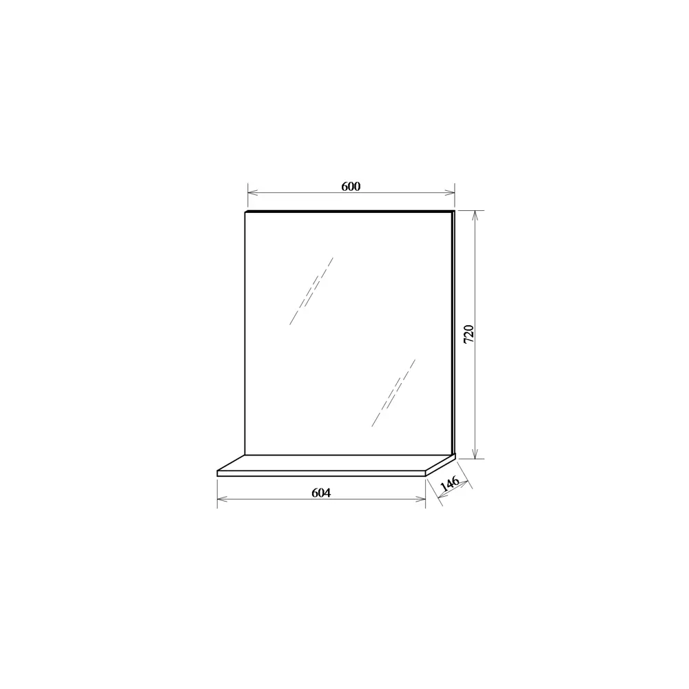 Зеркало «Элеганс» с полкой 65х72 см цвет светлое дерево Santreyd STLM-2079401 - Вид №6