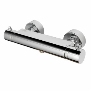 BASIC - Настенный термостатический смеситель для душа 1/2 '' с восковым термостатическим элементом. Встроенный обратный клапан. Остановка безопасности при 38ºC и кнопка ECOSTOP. Расход 25 л / мин. при 3 барах.  Basic NOKEN 100059722  CHROME