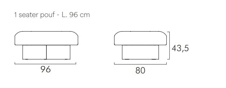 Квадратный пуф из ткани FREZZA Afina ARCH-00081320 - Вид №2