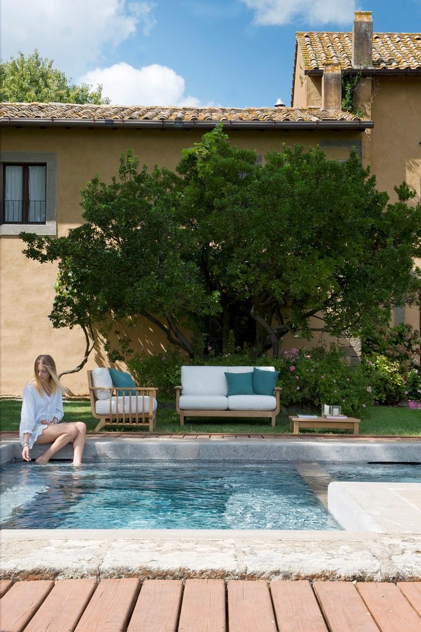 Unopiù 2-местный садовый диван из тика Chelsea Chdep/chcu04 - Вид №1