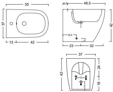 Биде напольное Pin Nic sun-id-1423177 - Вид №3