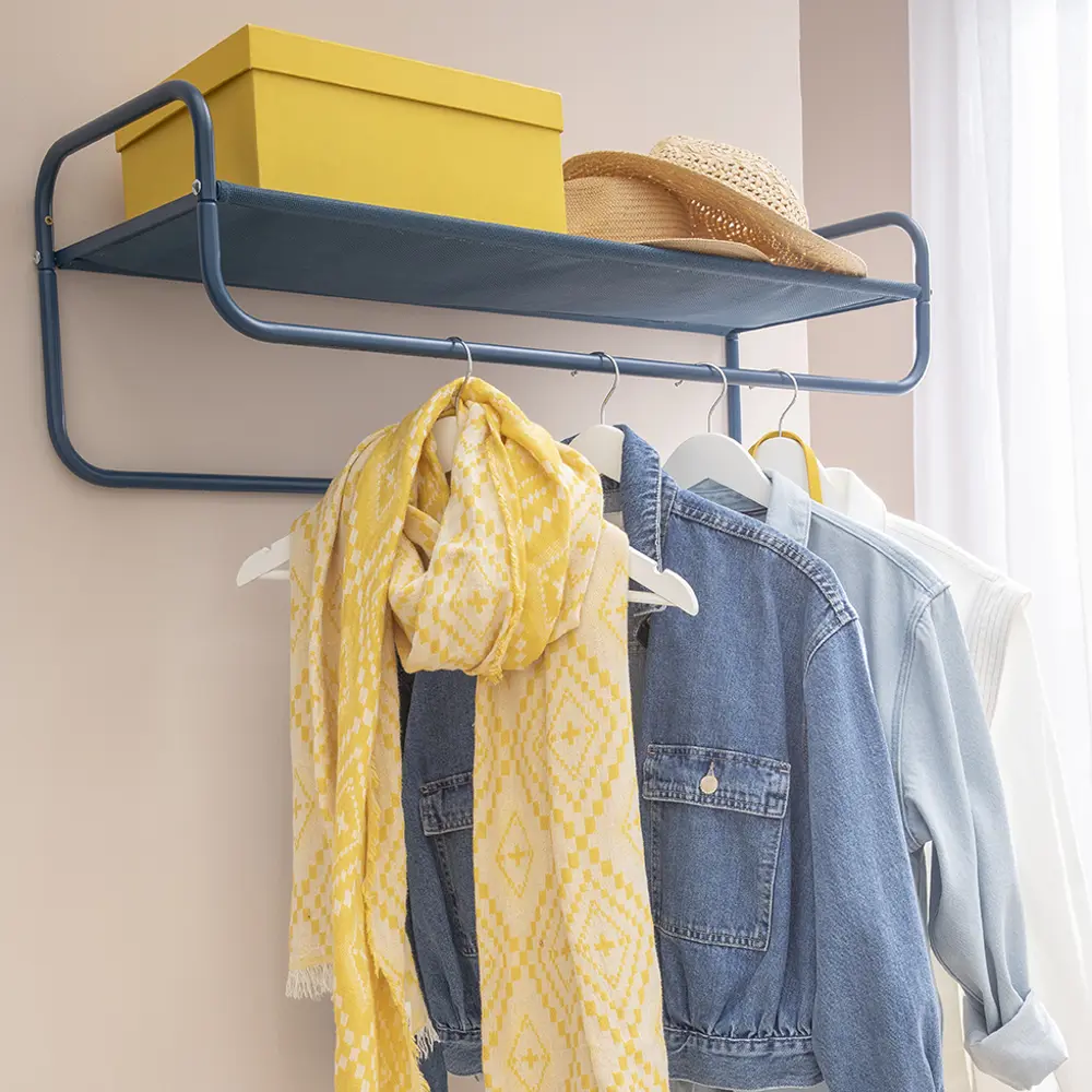 Полка для прихожей Spaceo 90x30x30 см металл цвет синий STLM-2166059 - Вид №5