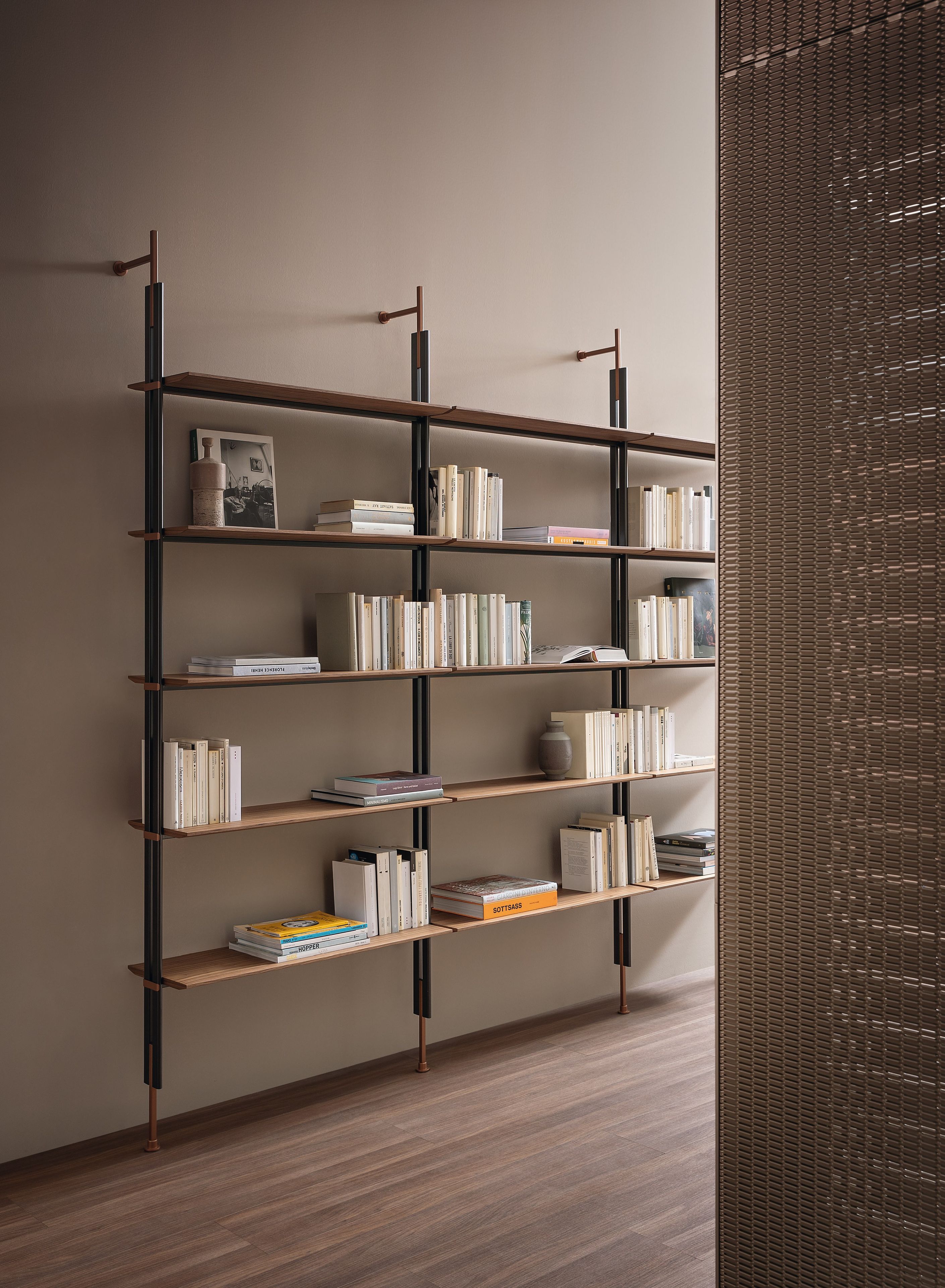 Деревянный секционный настенный книжный шкаф BONALDO Roll ARCH-00062762 - Вид №1