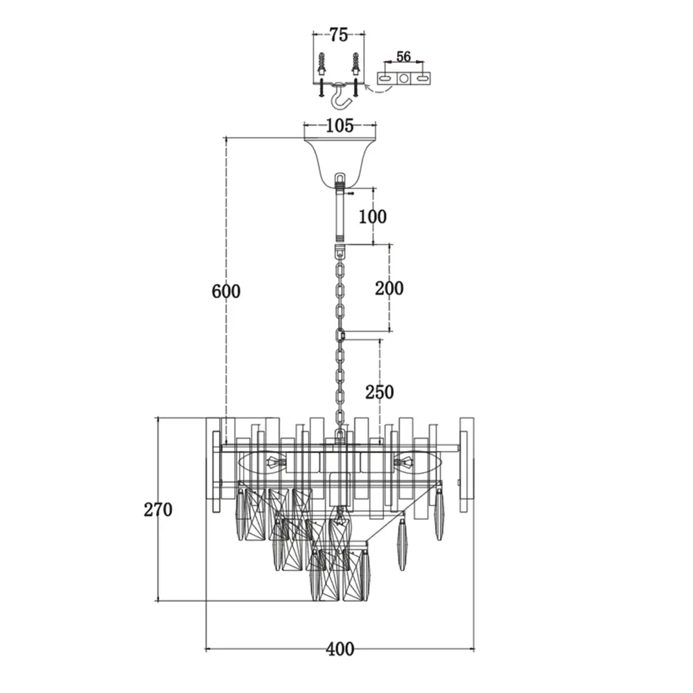 Люстра подвесная Frida 5 ламп 15 м² цвет золото/прозрачный ESTARES STLM-2200846 - Вид №6