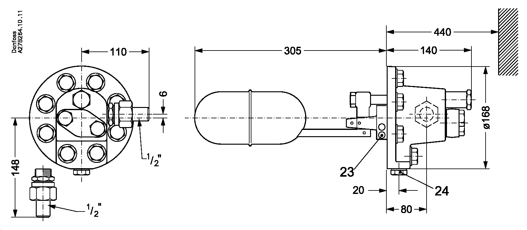 Danfoss SV — поплавковые регуляторы SV 1 Клапан регулятор уровня 027B2021  - Вид №7