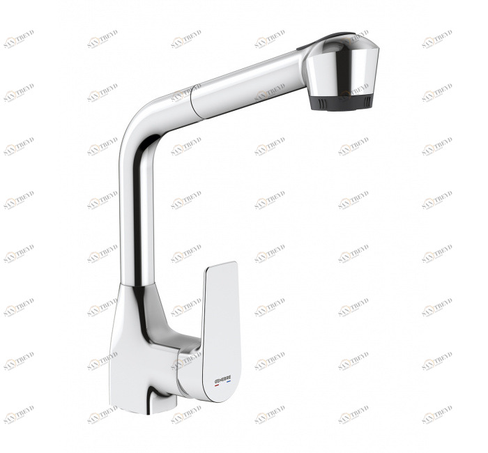 GENEBRE 64206 32 45 66 Корал Смеситель для мойки, однорычажный, с вытяжным душем 