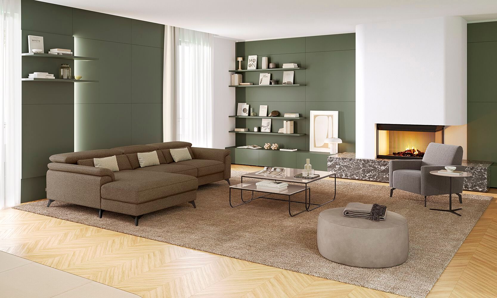 Модульный тканевый диван с подголовником Febal Casa Must ARCH-00014859 - Вид №5