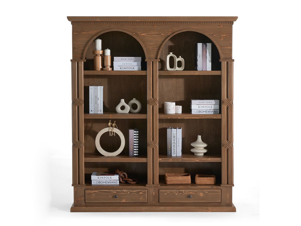 Отдельно стоящий деревянный книжный шкаф с ящиками NDESIGN Ezora ARCH-00080367