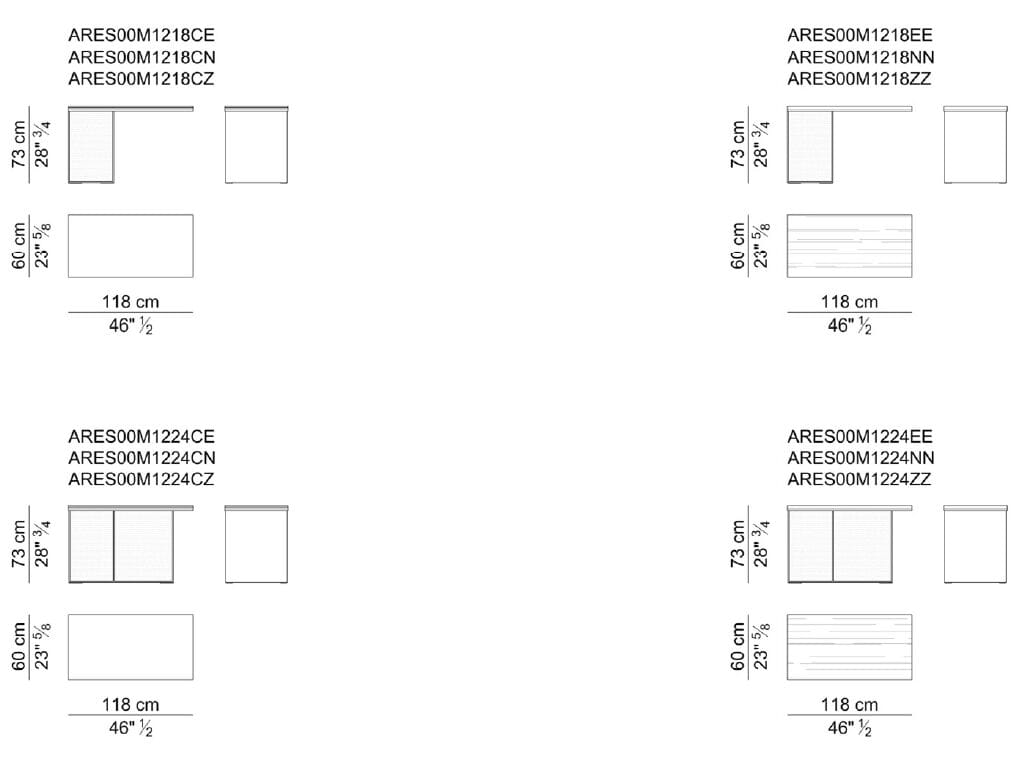 Деревянный прямоугольный стол с ящиками i 4 Mariani ARCH-00033030 - Вид №3