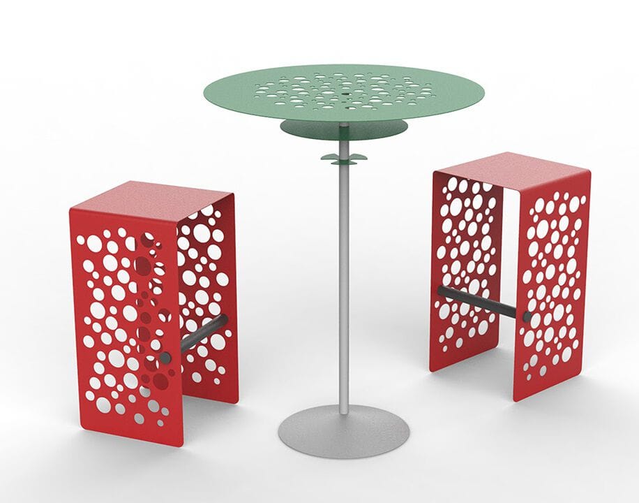 Высокий круглый стол для общественных мест из листового металла CITYSì Levante ARCH-00137704 - Вид №2