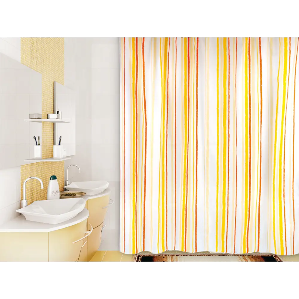 Штора для ванной комнаты «Indwen» 180x180 см цвет бежевый VERRAN STLM-2027430