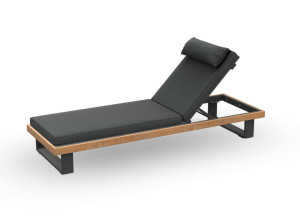 Садовая кровать с откидной спинкой из ткани