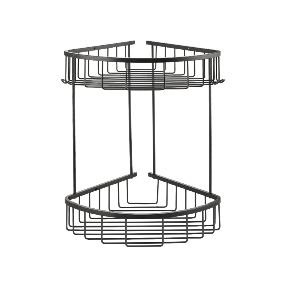 GFmark - Полочка ГРАФИТ, угловая, овальная, двойная 22 см, из нержавеющей стали, код: 78251  - Вид №2