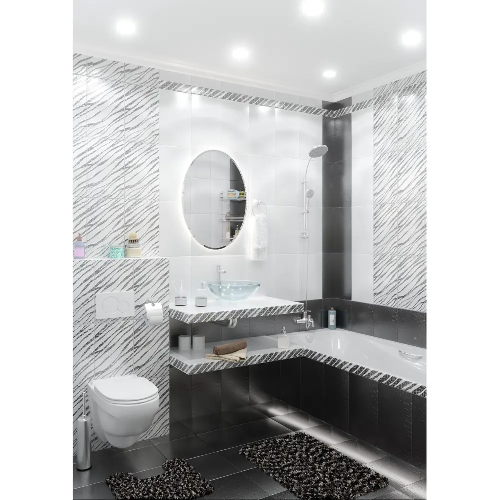 Плитка настенная Golden Tile Кайман 25x40 см 1.6 м² цвет белый 82958355 STLM-2185995 - Вид №4