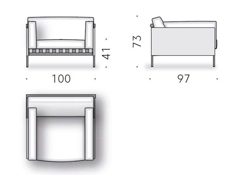 Съемное тканевое садовое кресло с подлокотниками DE PADOVA Étiquette Outdoor ARCH-00116731 - Вид №7