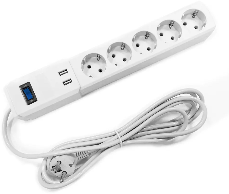 Удлинитель SKYBEAM с 5 розетками и заземлением — надежное питание для вашей техники 82600372