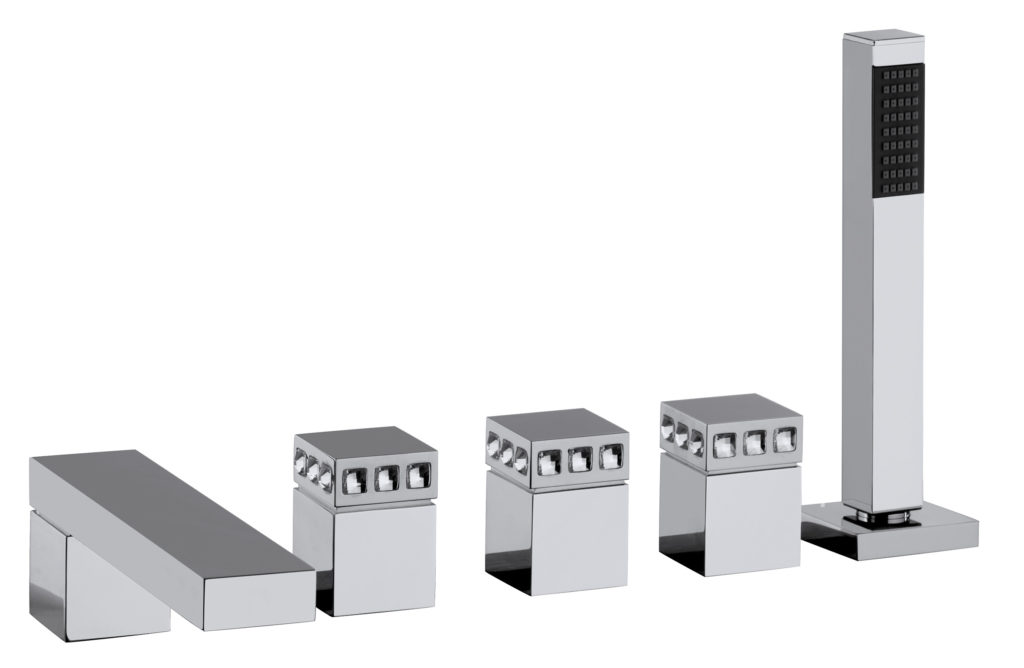 6П531 / D Смеситель для ванны и душа на 5 отверстий с ручным душем. Bongio Pure Glam 6P531/D