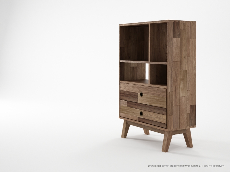 624_1332 Книжный шкаф - тип aw / 2 ящика Karpenter NEW BROOKLYN  - Вид №3