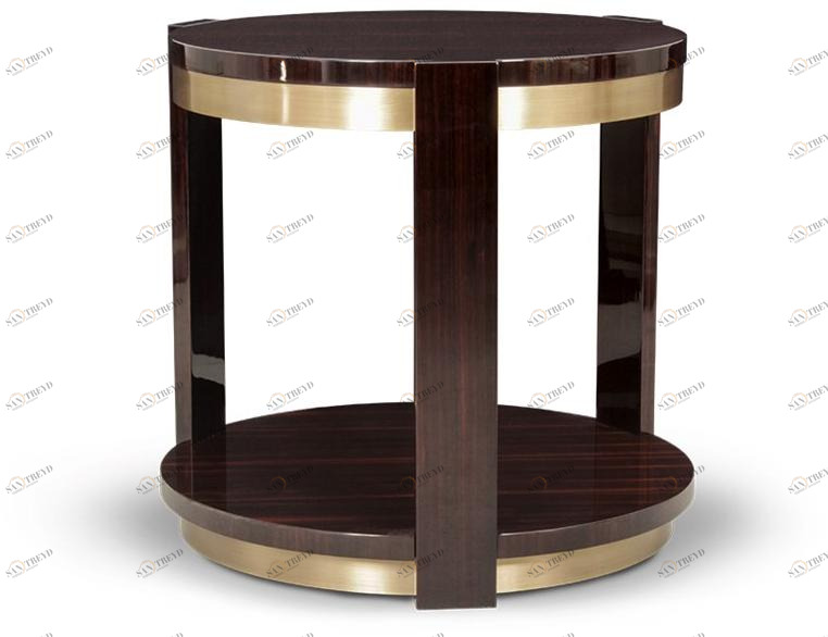 JOSÉ LEITE DE CASTRO Круглый высокий журнальный столик из черного дерева  13012210 