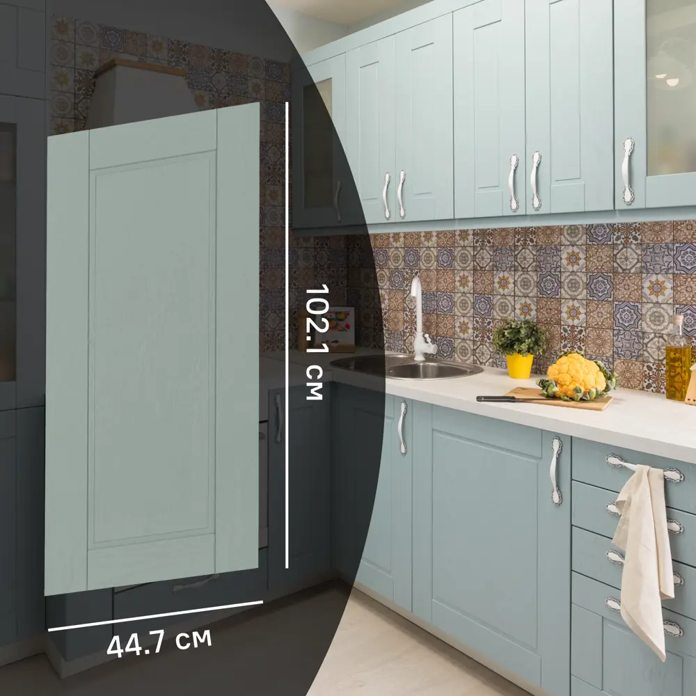 Фасад кухонного шкафа Томари 44.7x102.1 см KONSENSA МДФ цвет голубой STLM-2049856