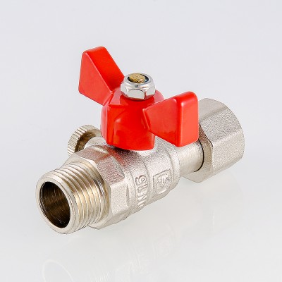 VT.806.N.0403 Кран шаровой для подключения манометра с наружной резьбой Valtec 1/2" х 3/8"  - Вид №3