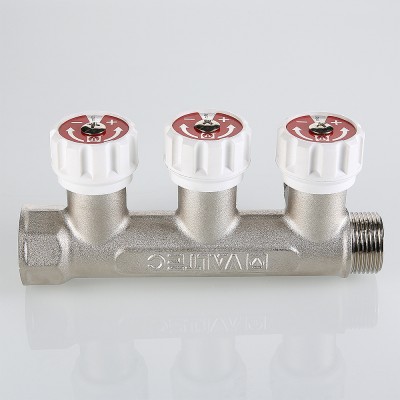 VTc.570.N.0502 Коллектор c регулирующими вентилями Valtec 3/4", 2 х 1/2"  - Вид №4