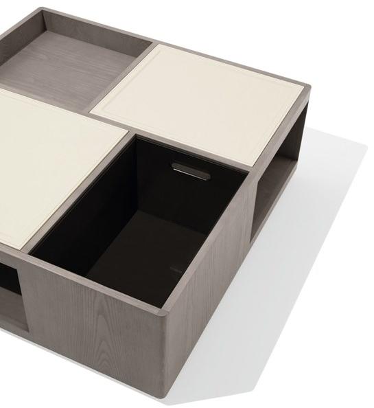 Giorgetti Квадратный деревянный журнальный столик в современном стиле с вещевым ящиком для гостиной Skyline sun-id-1429761 - Вид №1