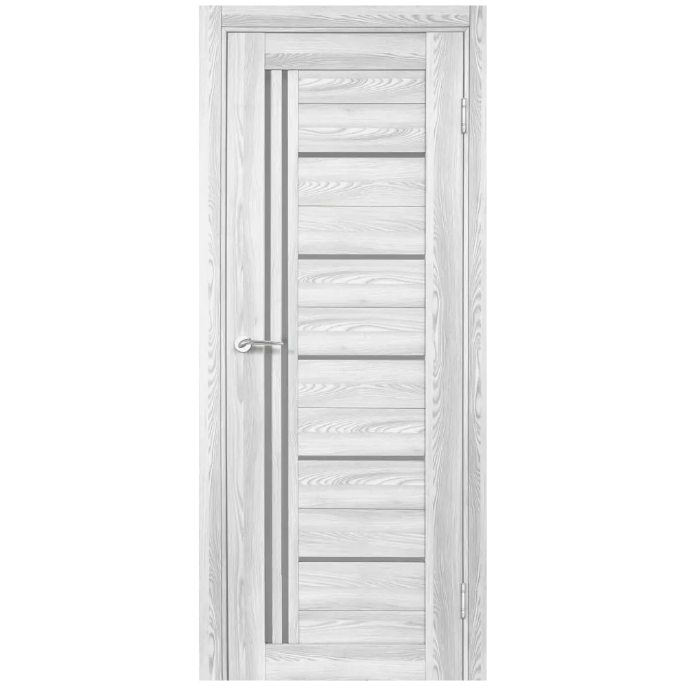 Комплект двери Новара Вертикаль остекленная 70x200 см ПВХ цвет ривьера айс с добором 100 мм PORTIKA STLM-2106116