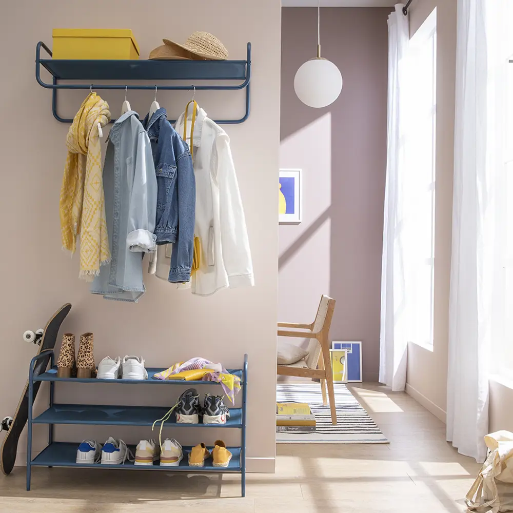 Полка для прихожей Spaceo 90x30x30 см металл цвет синий STLM-2166059 - Вид №4