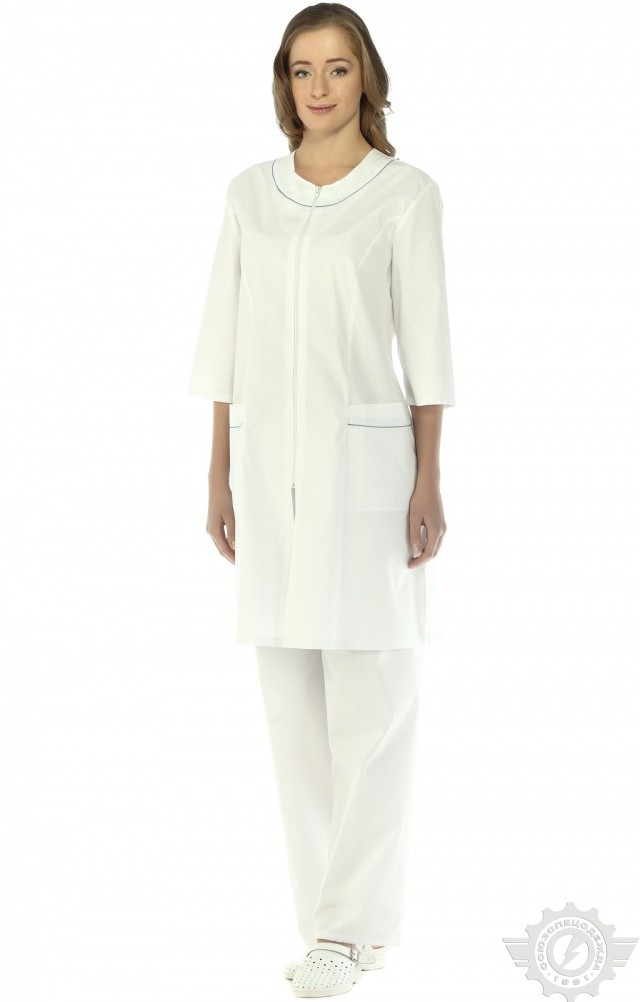 63680 Халат "Сервис-Люкс" белый  Медицинская одежда  размер 40/158-164 Спецодежда  - Вид №6