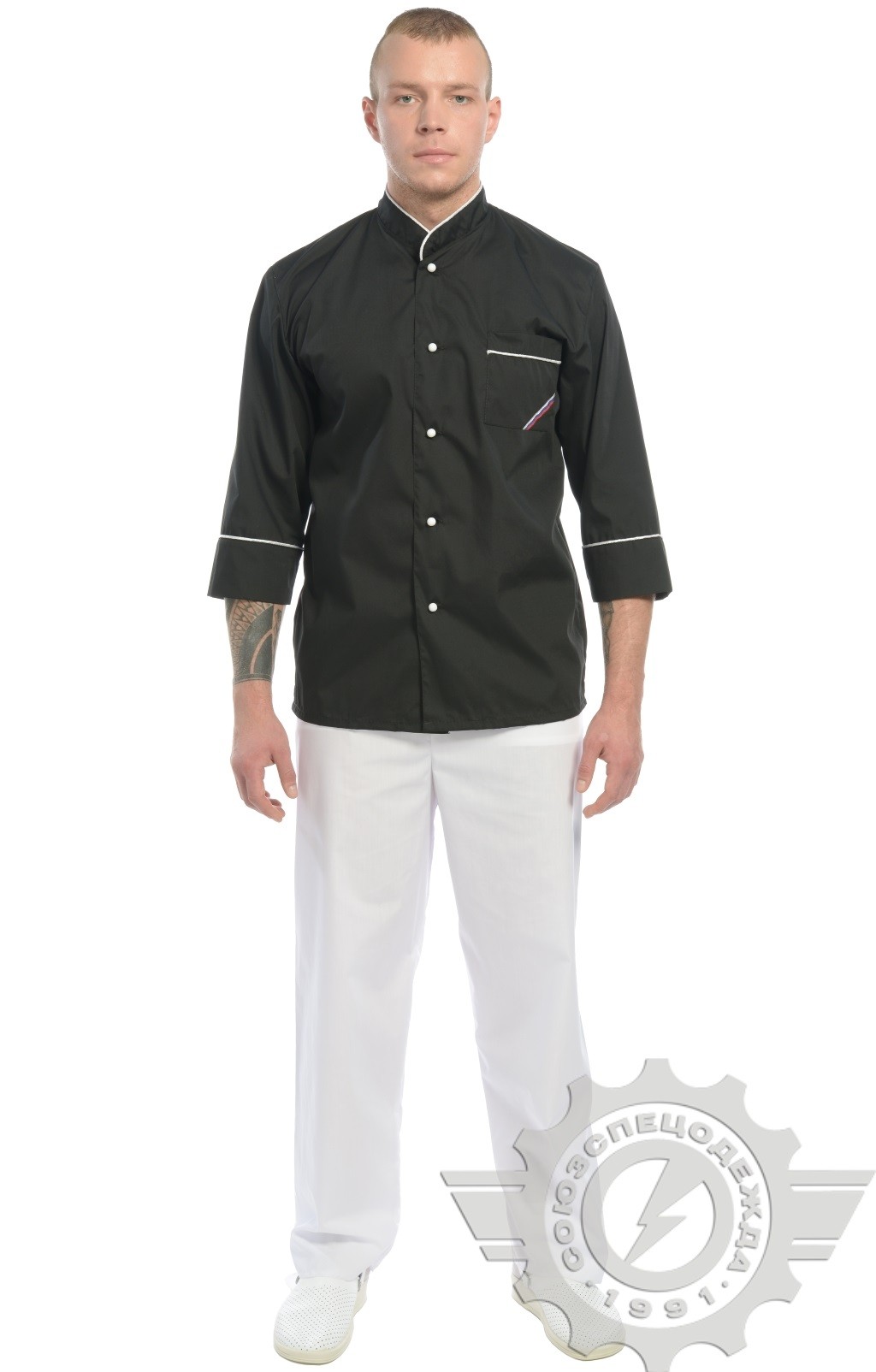 69101 Куртка поварская "Люкс-Лайт" черная  Повар  размер 48-50/170-176 Спецодежда  - Вид №9