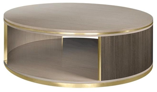 FRATO Низкий круглый деревянный журнальный столик  Ffu080017aaa  - Вид №1