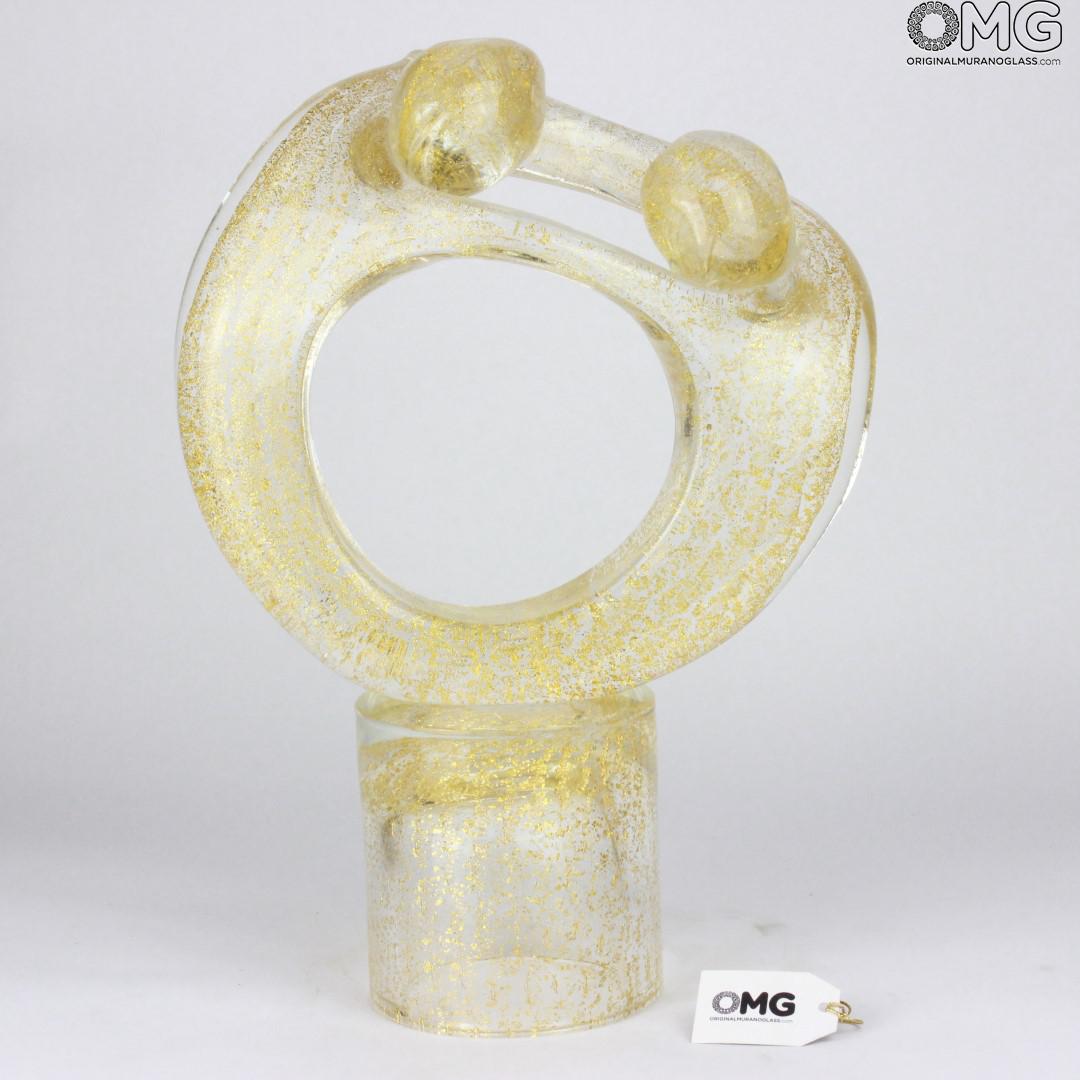 1613 ORIGINALMURANOGLASS Скульптура Танец любви - автор Andrea Tagliapietra - муранское стекло с золотом 14 см  - Вид №1