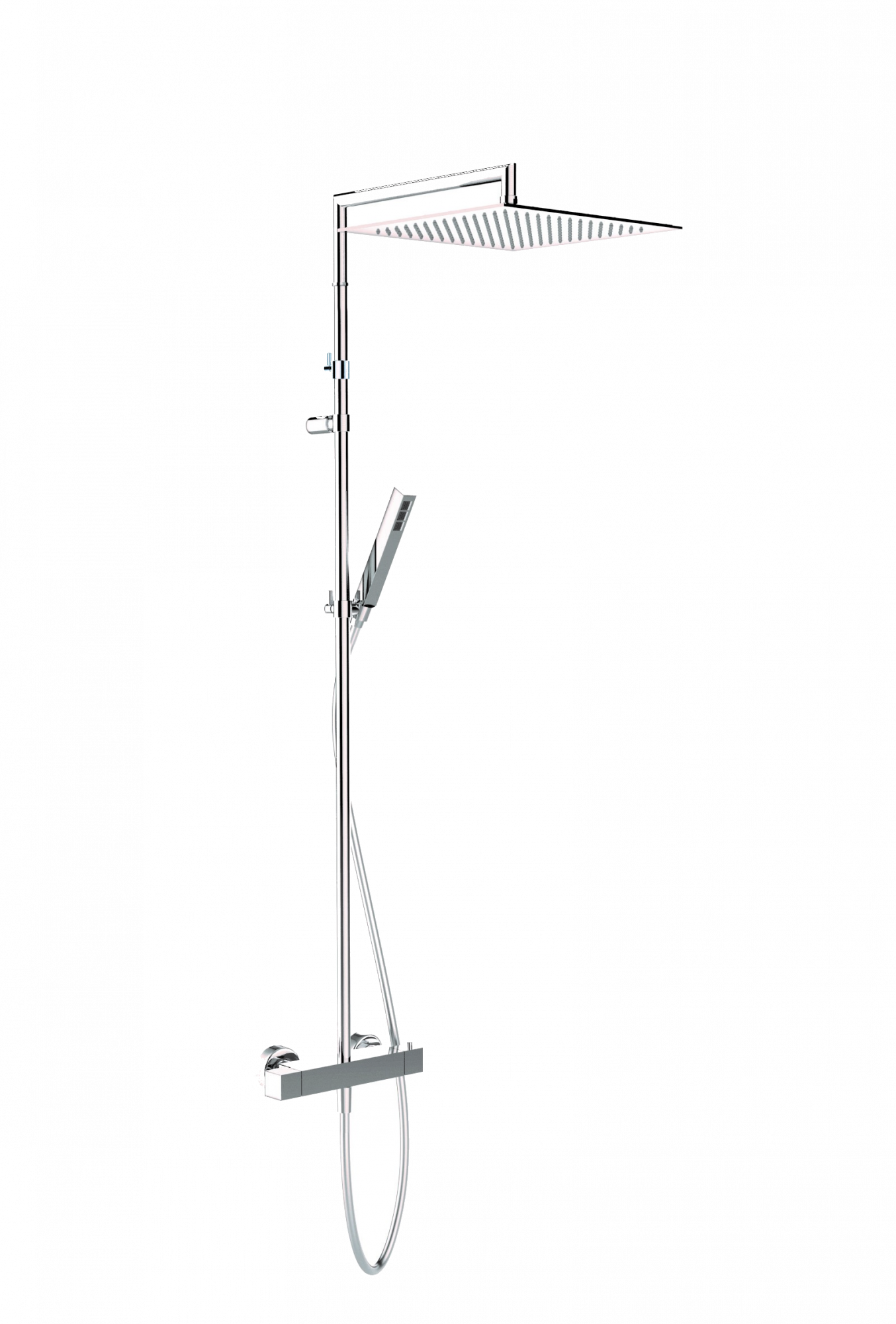 01-1231E-CR CARIMALI Телескопическая насадка Extreme Square, душевая лейка MySlim 